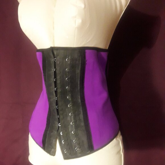 Ann Chery Women Purple Latex 2- Hook Corset Body Shaper Waist Trainer Size 32 - Picture 2 of 11
